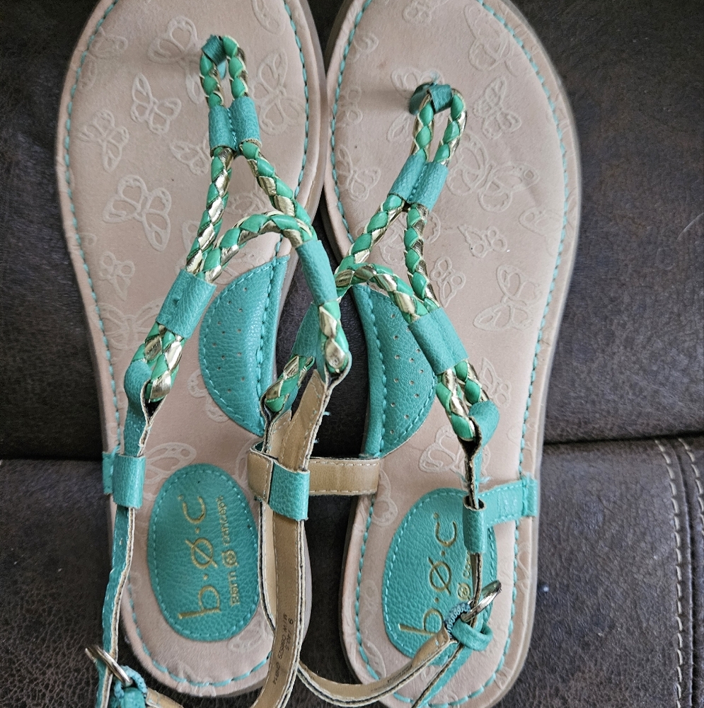 Born BOC Slingback Braided Thong Sandals Comfort Vegan Leather Shoes 9